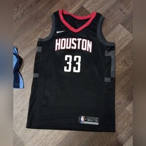 Nike Houston Basketball Jersey Black Red semi new